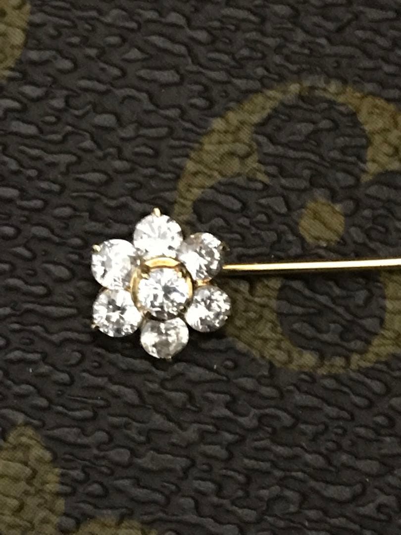 人気商品、k18、フラワーブローチピン