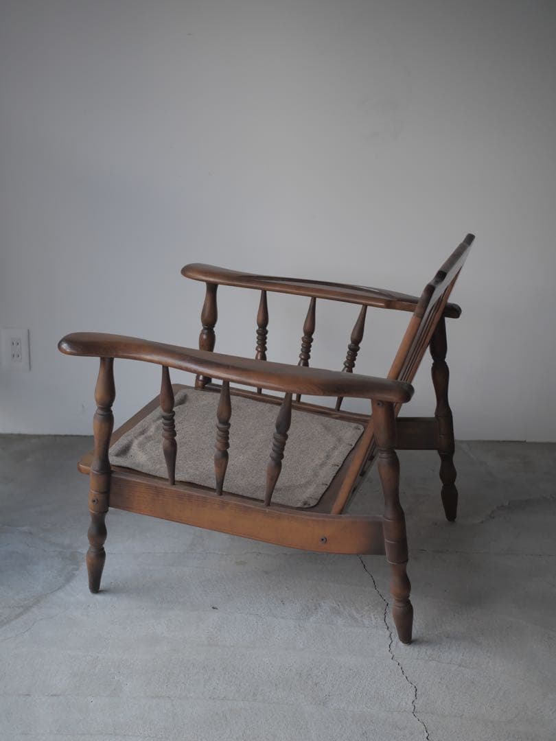 ②カリモク　ソファ　椅子　チェア　現状　古家具　古道具　アンティーク　昭和レトロ