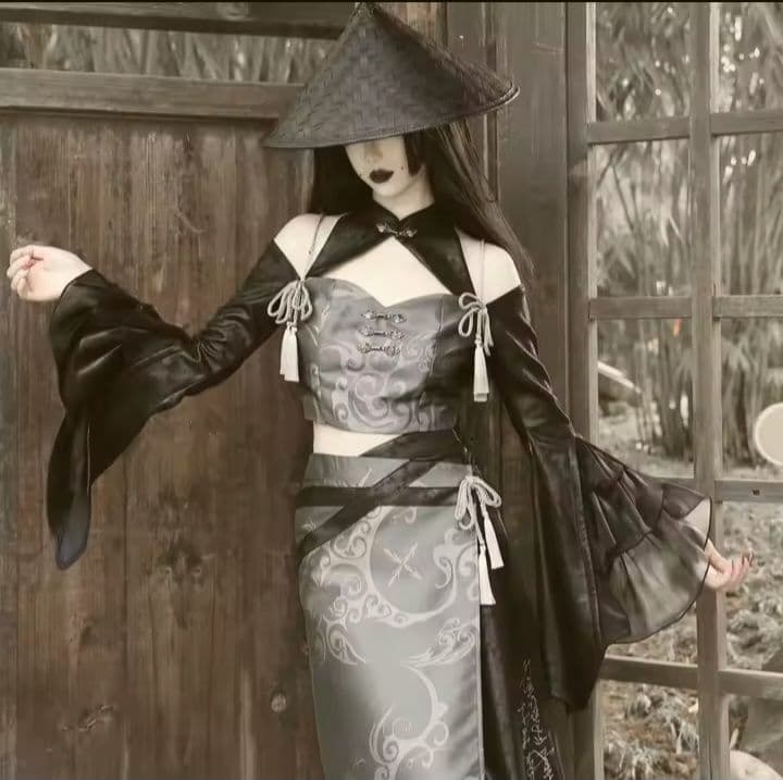 コスプレ衣装　ベリーダンス　ダンス　忍者　和風　トップス&スカート　M　ゴスロリ