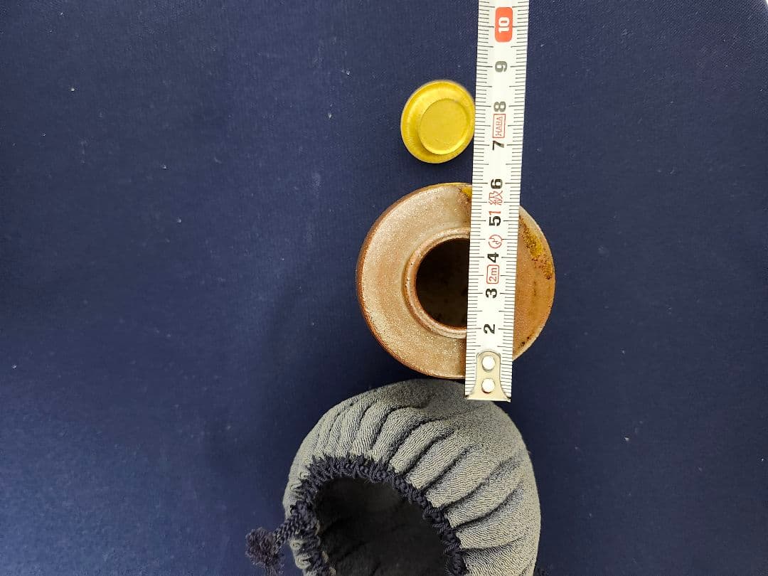 古瀬戸肩衝茶入 替仕覆 裏千家　十五代 　花押　山里　鵬雲斎　瀬戸茶入