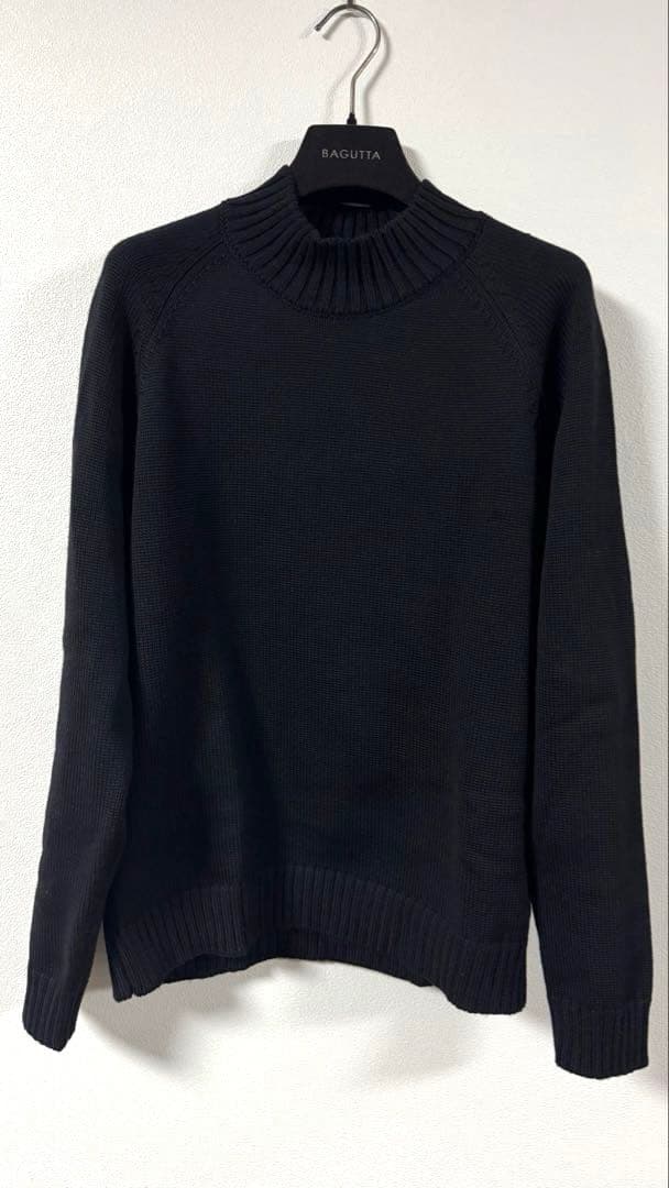 まもなくセール終了　セール　ザノーネ　 モックネック　46 ブラック　黒　ニット