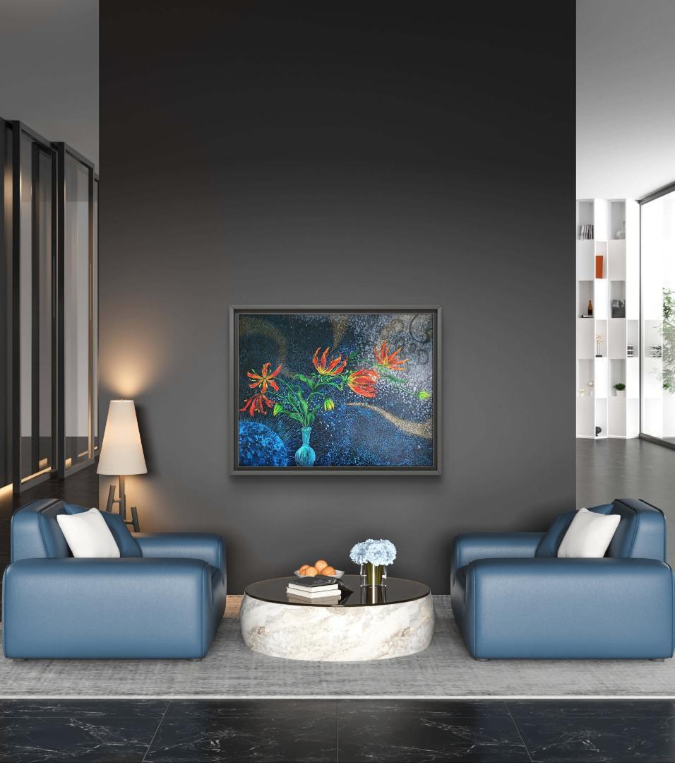 グロリオサ・リリー / モダン画 キャンバス 91×117㎝ F50 原画限り