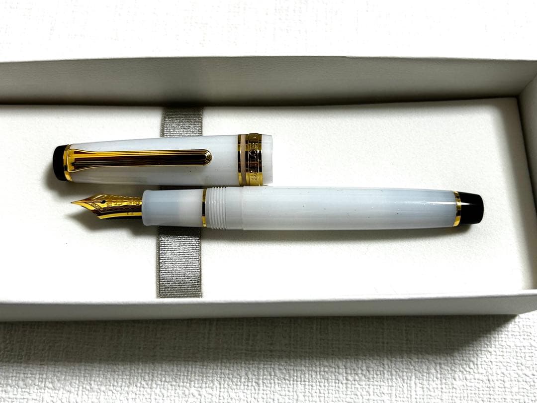【美品】セーラー 万年筆 四季織 雪月空葉 EF