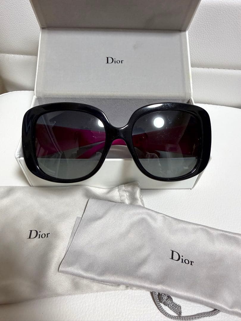 Dior ディオール サングラス ブラック×ピンク 美品 ケース・クロス付　CD