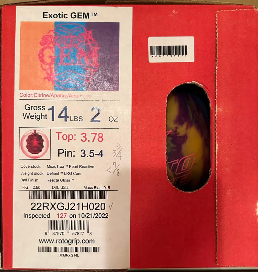 エキゾチックジェム　ロトグリップ　14ポンド　新品未使用