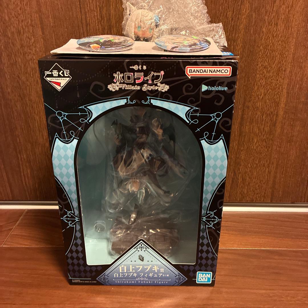 一番くじホロライブ　白上フブキ賞　白上フブキ フィギュア ちょこのっこ 缶バッジ