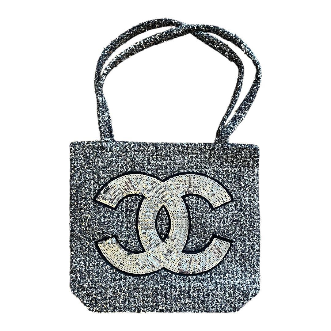 【新品未使用】 CHANEL ツイード シルバー スパンコール トートバッグ