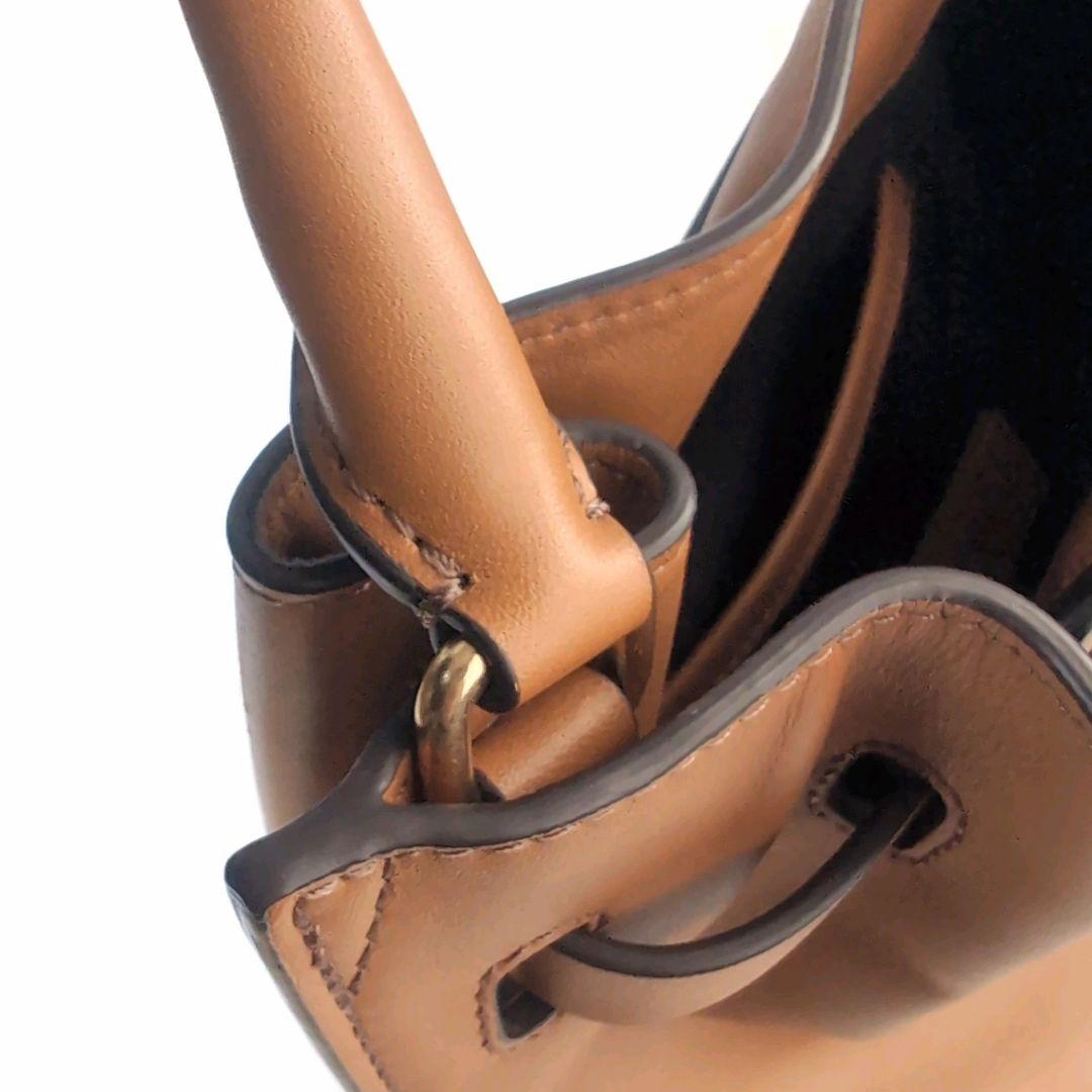 美品 ORSETTO オルセット ワンハンドル ハンドバッグ キャメル ブラウン