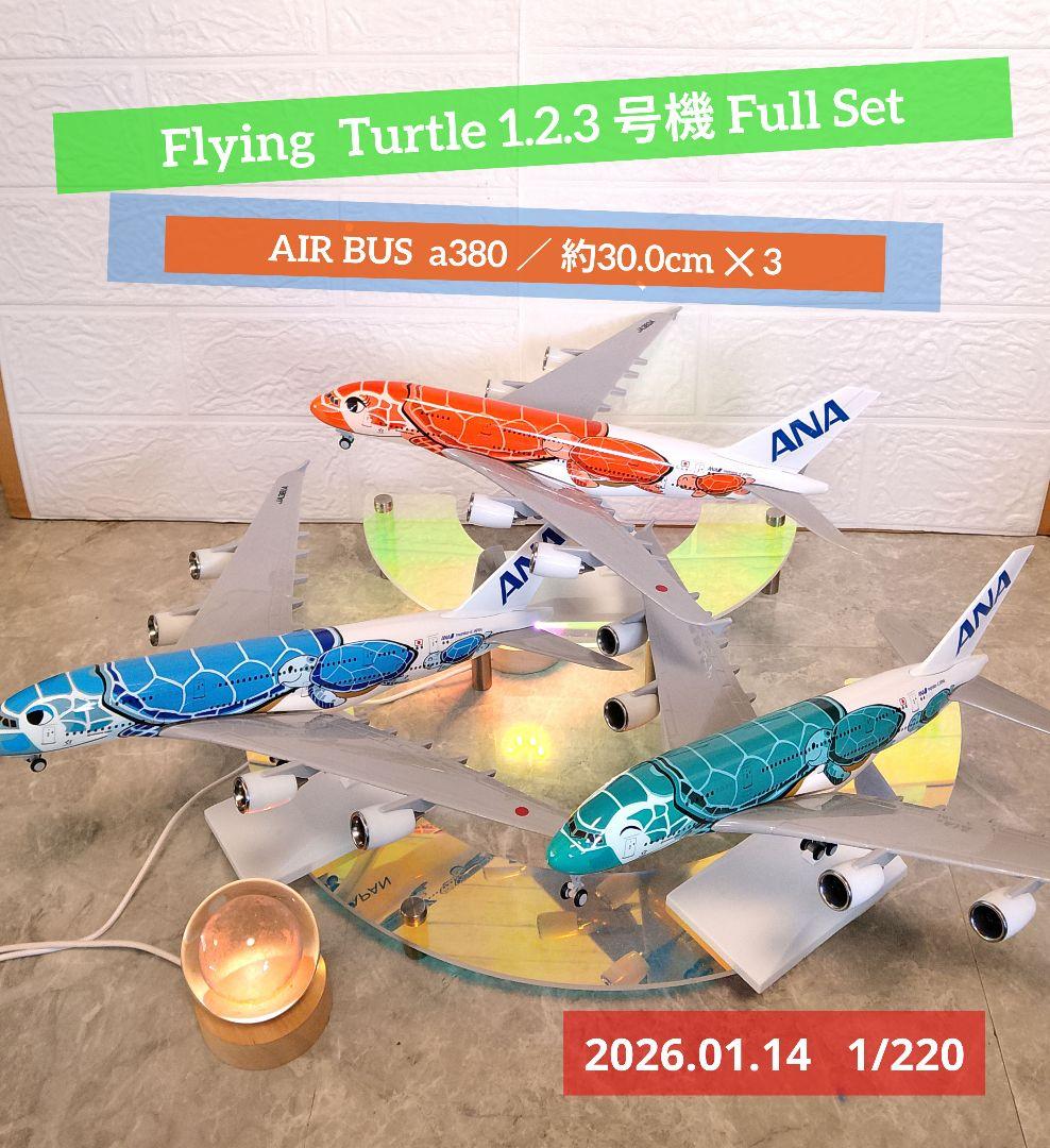 ⑥エアバス a380 ✕ 3点セット／Flying Turtle 約30cm