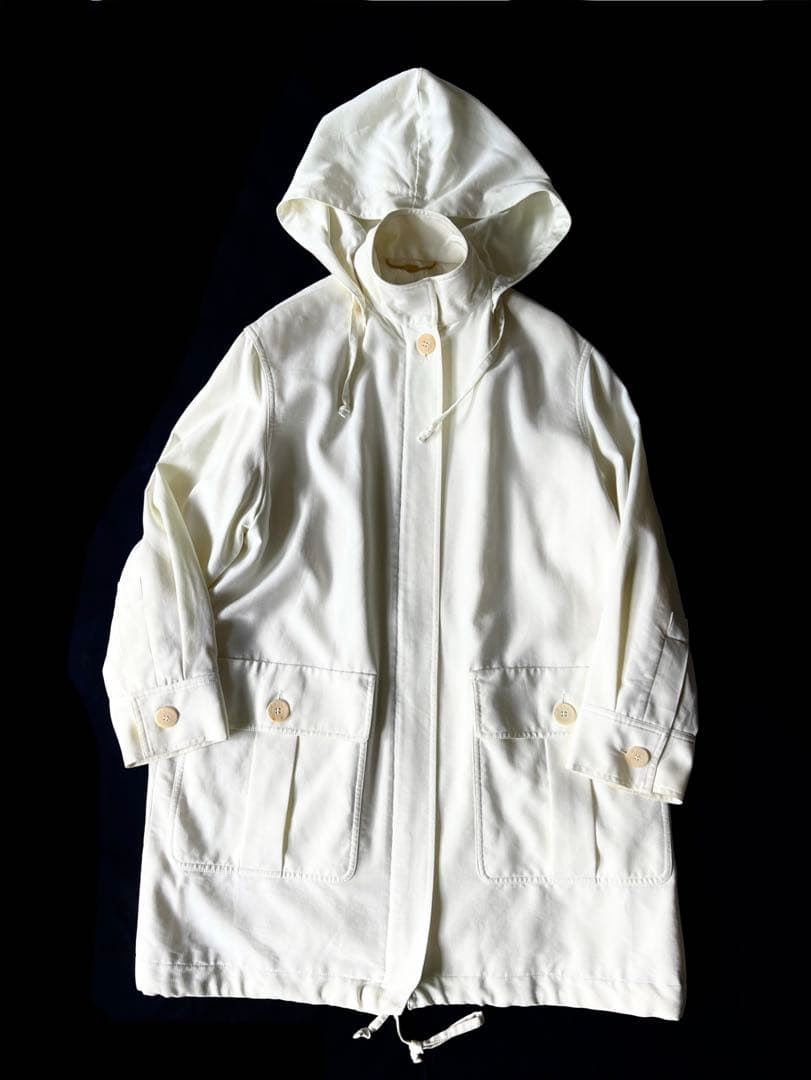 90s CELINE フーデッドコート ホワイト ヴィンテージ