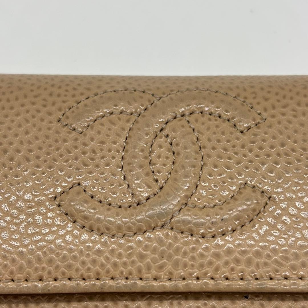 CHANEL カードケース キャビアスキン 17番台 ベージュ
