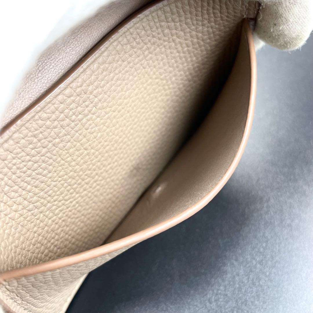 鑑定済・極美品★ロエベ　アナグラム　ビジネスカードホルダー　名刺入れ　ベージュ系