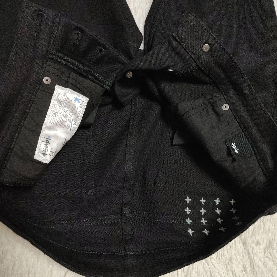 勝*山様 KSUBI size 34 スキニーデニムパンツ ブラック ストレッチ
