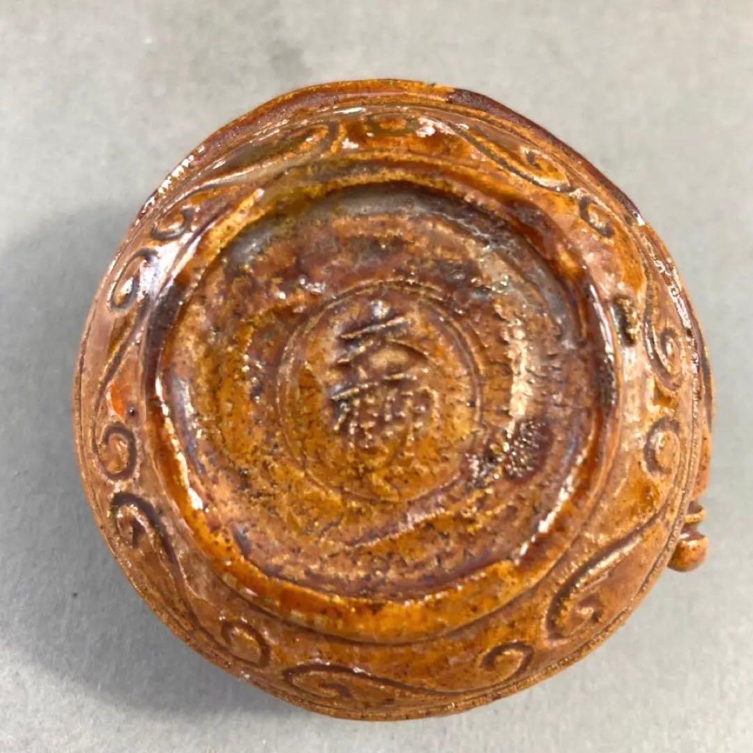 ⭐️茶道具　香合　布袋香合　五代　大樋　造　共箱　S75K