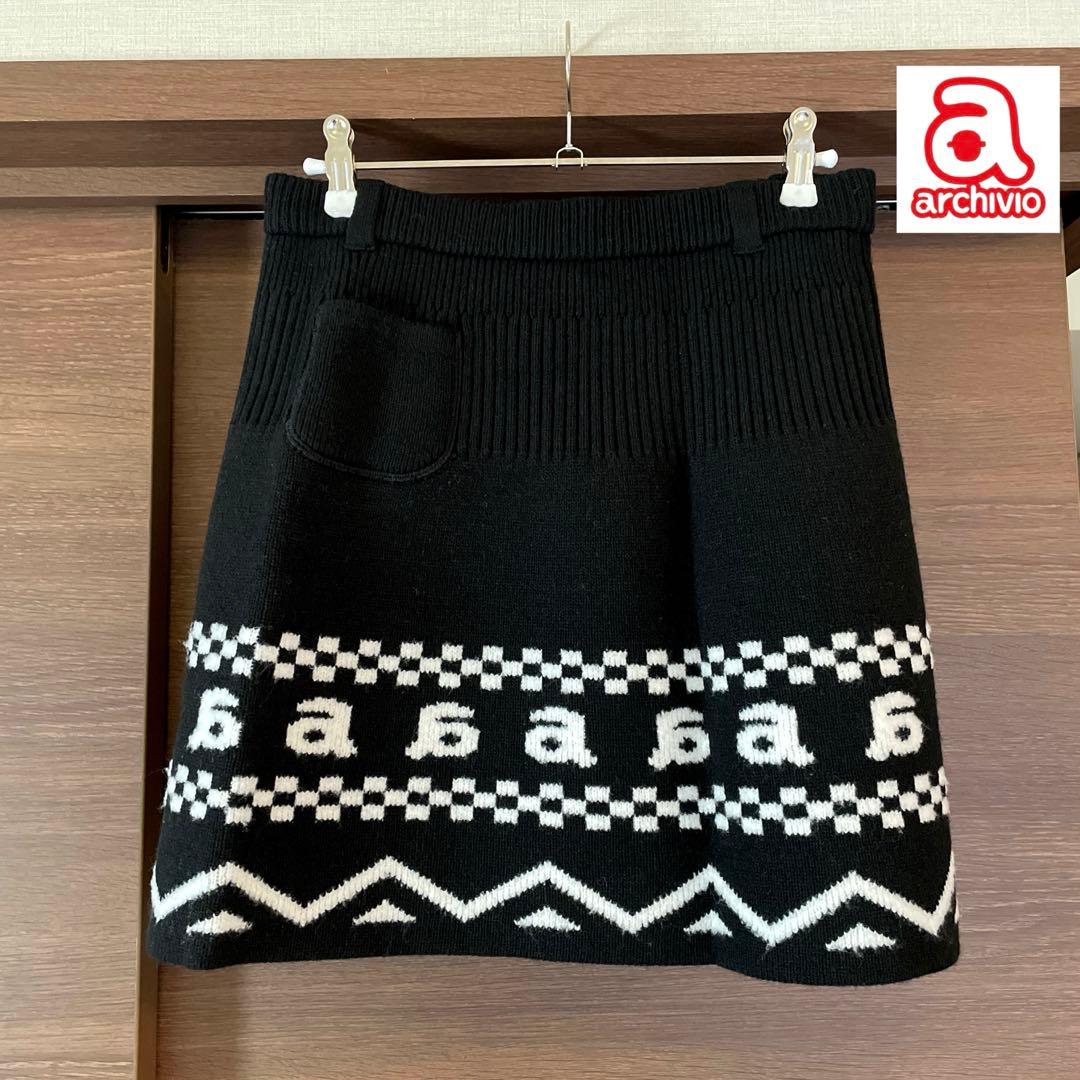 美品☆archivio アルチビオ ブラックニットスカート『38』☆