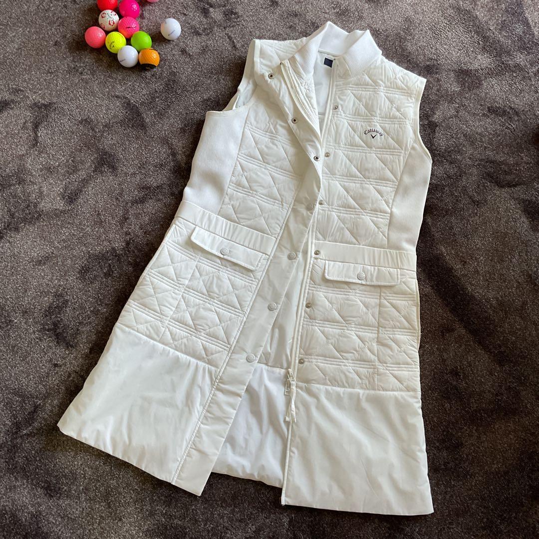 Callaway レディース ノースリーブ中綿ワンピース ホワイト　ＬＬ