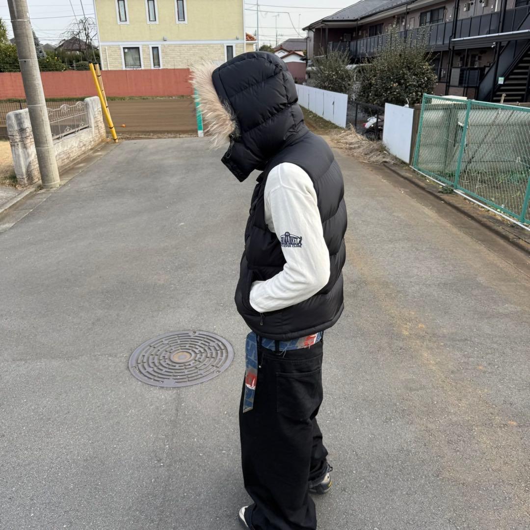 archive y2k others ダウンベスト　ファー付き 黒短丈 swag