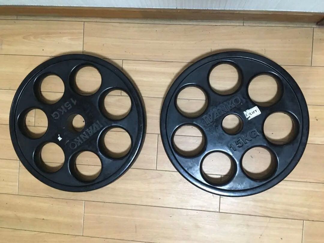 ② IVANKO イヴァンコ ラバー プレート15kg x 1枚 穴径50mm
