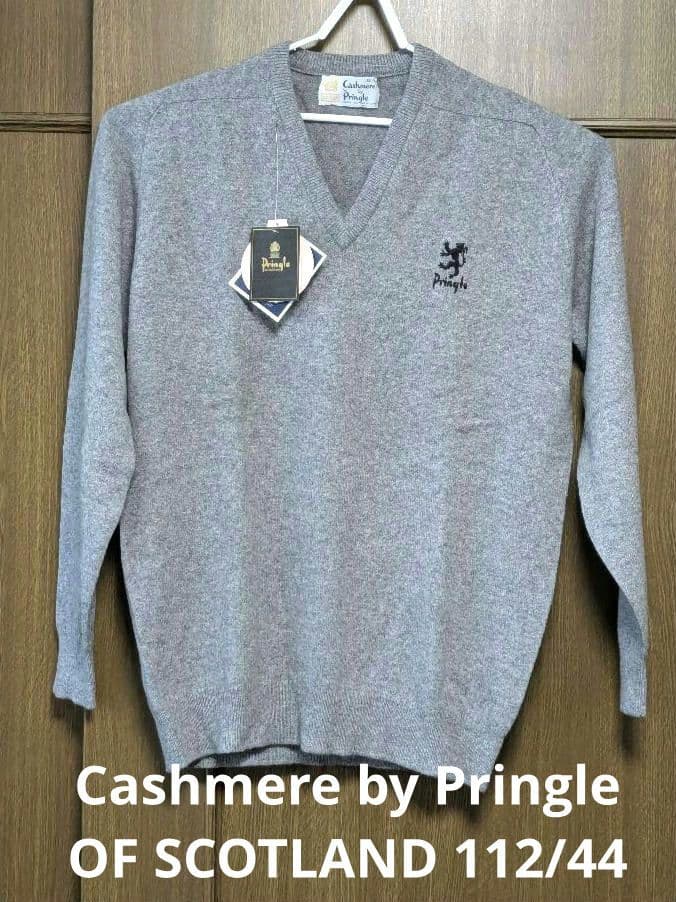 タグ付き Pringle メンズ カシミヤ Vネック セーター 112/44