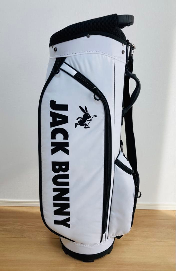 新品 パーリーゲイツ ジャックバニー 定番キャディバッグ 自立型 46インチ 白
