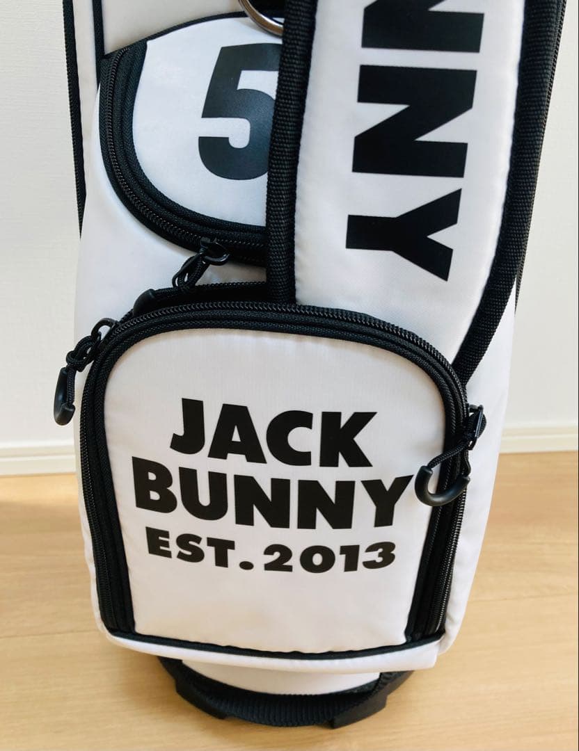 新品 パーリーゲイツ ジャックバニー 定番キャディバッグ 自立型 46インチ 白