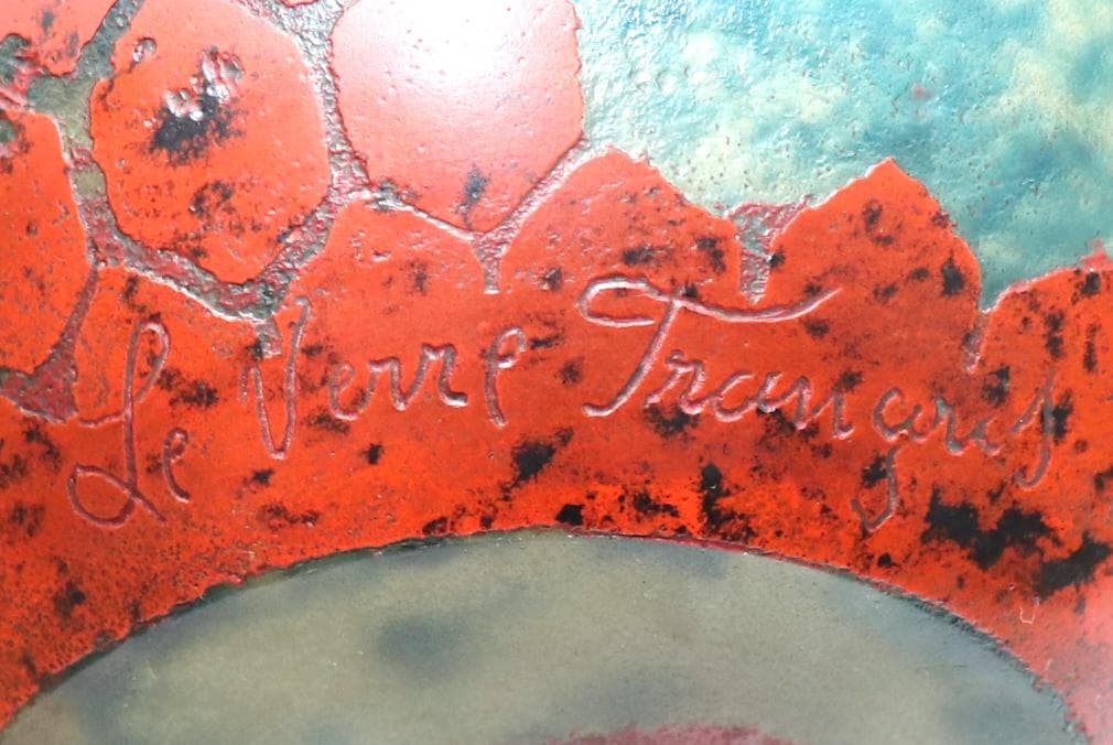 シュナイダー兄弟!! 1920年頃 多層多色被せ蝶文カメオ彫り 大型水差し