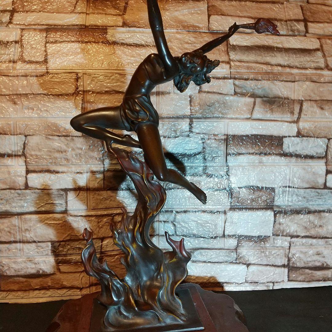 ブロンズ像 女神像 イタリア製 作者サイン有り