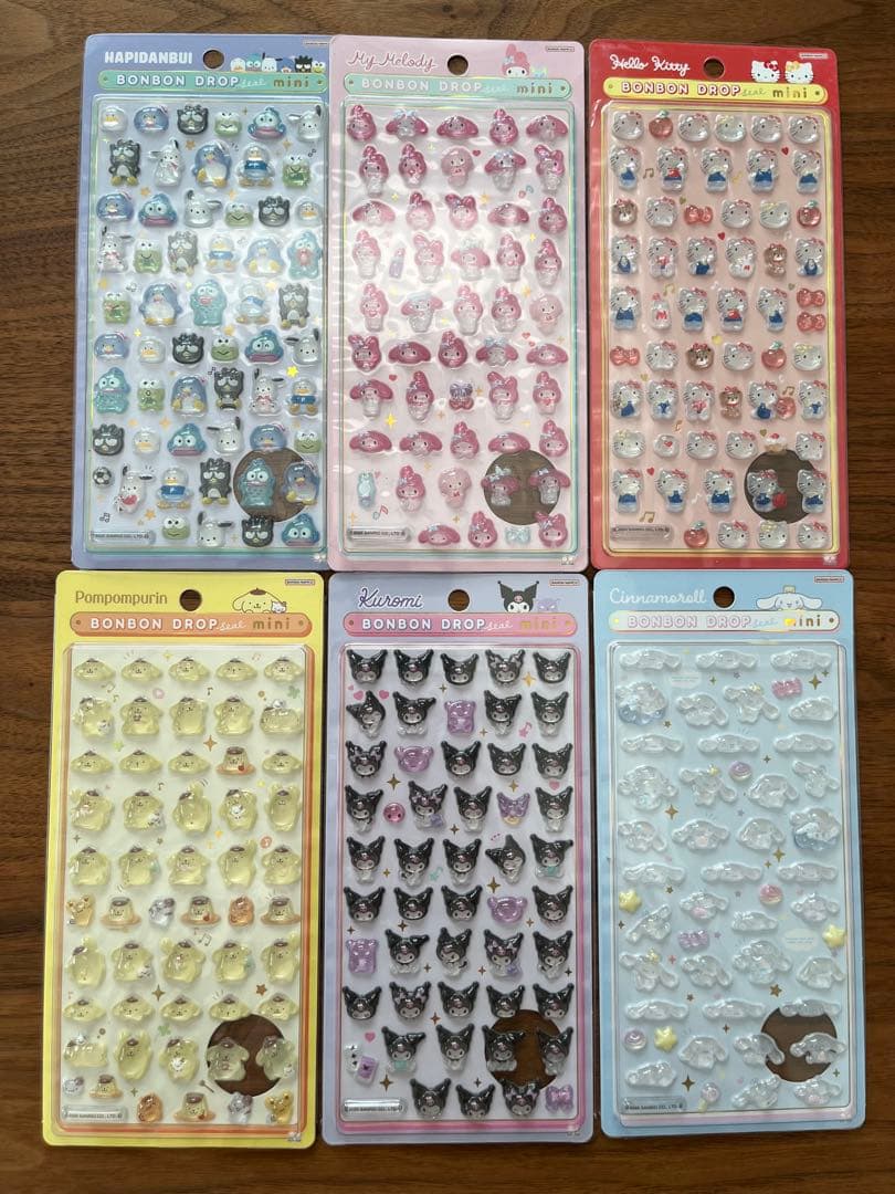【正規品】ボンボンドロップシール サンリオmini 6種類