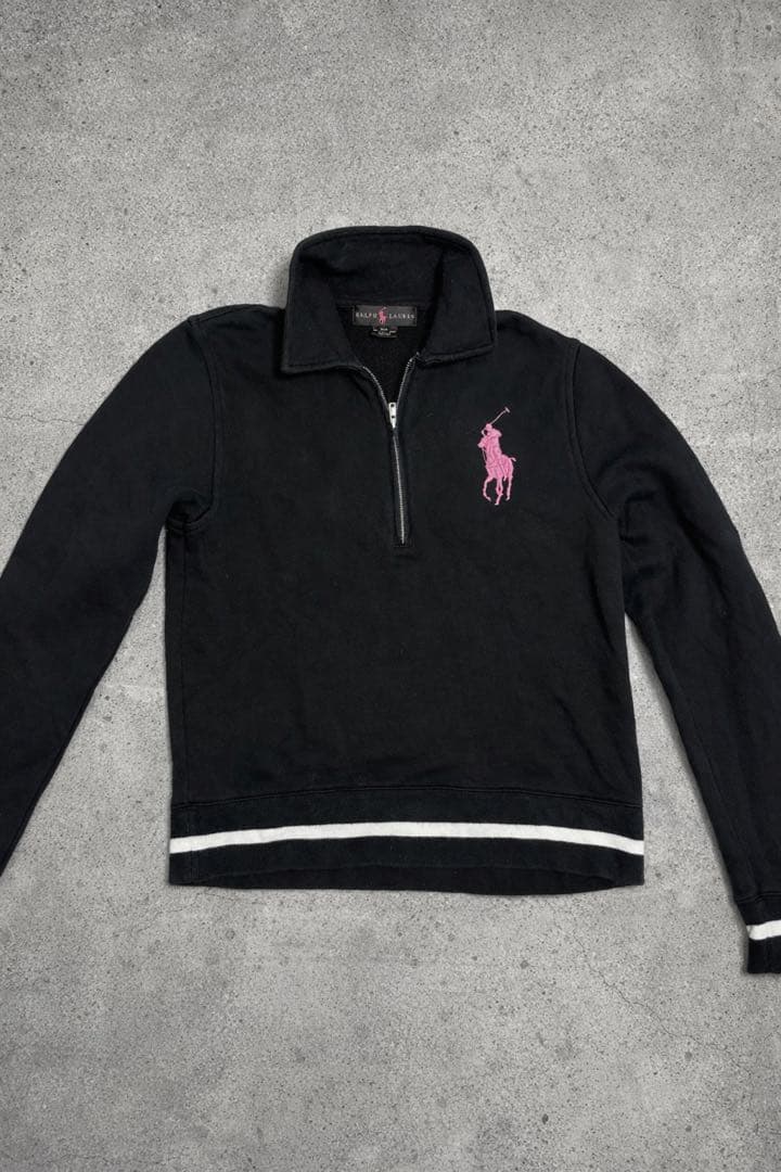 あ*ん様 Ralph Lauren ハーフジップトレーナー M ビックポニー 希