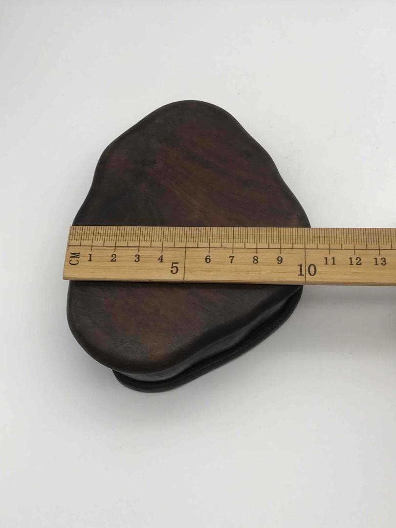 古端渓硯　清時代　蓮型硯　唐木蓋付き　極上品　時代物　初出し物(A-56)