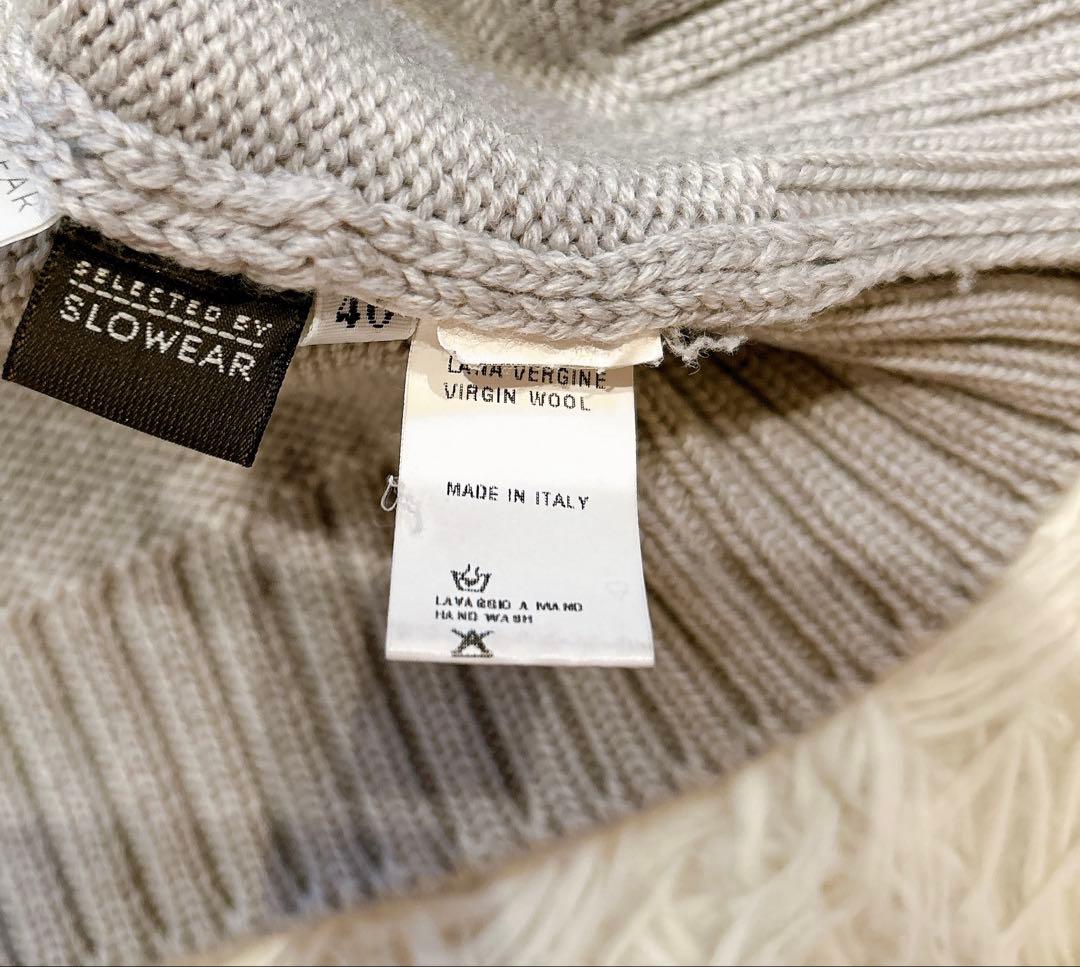 ZANONE タートルネック ニット ライトグレー ミドルゲージ 46