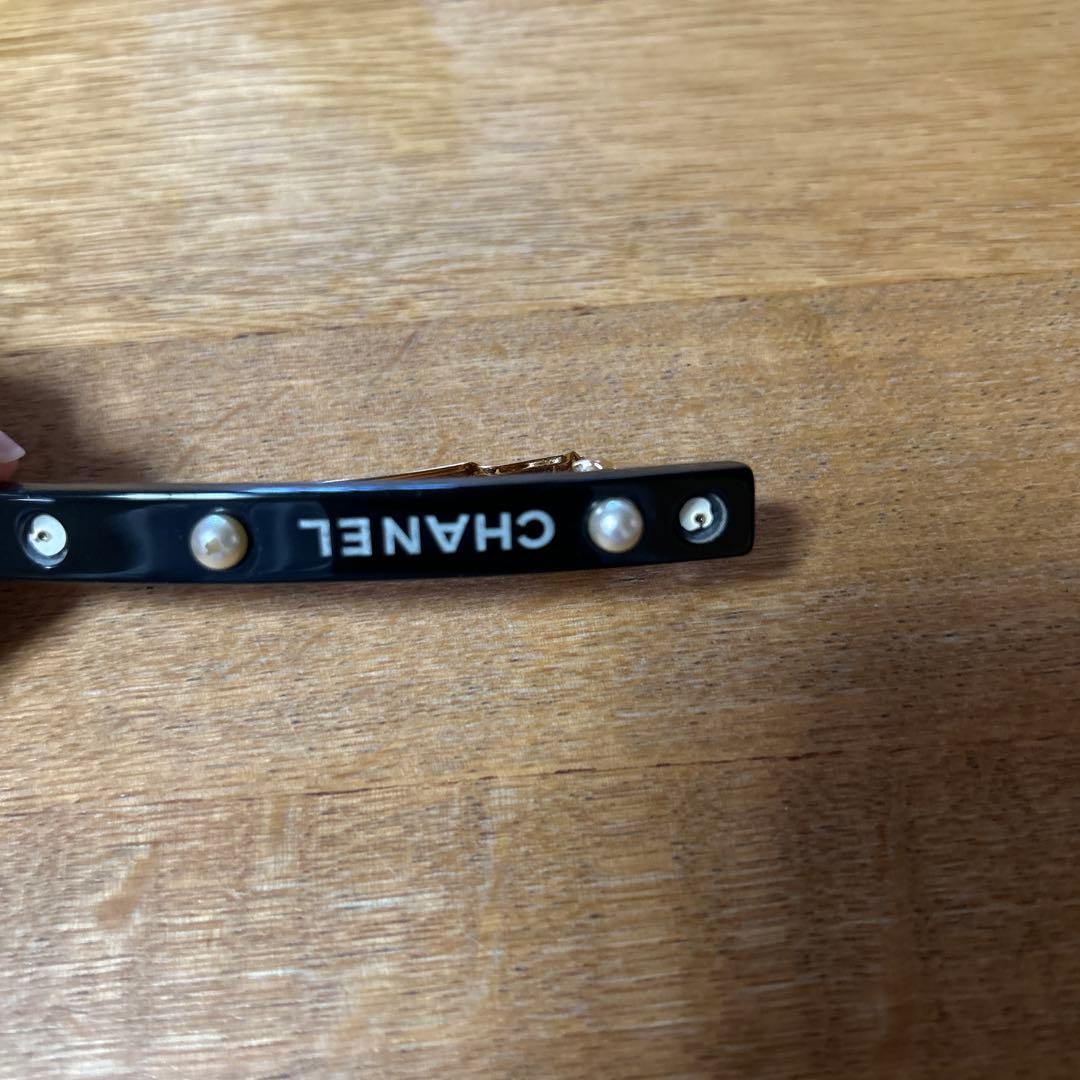 CHANEL バレッタ 黒 パール　ジャンク品