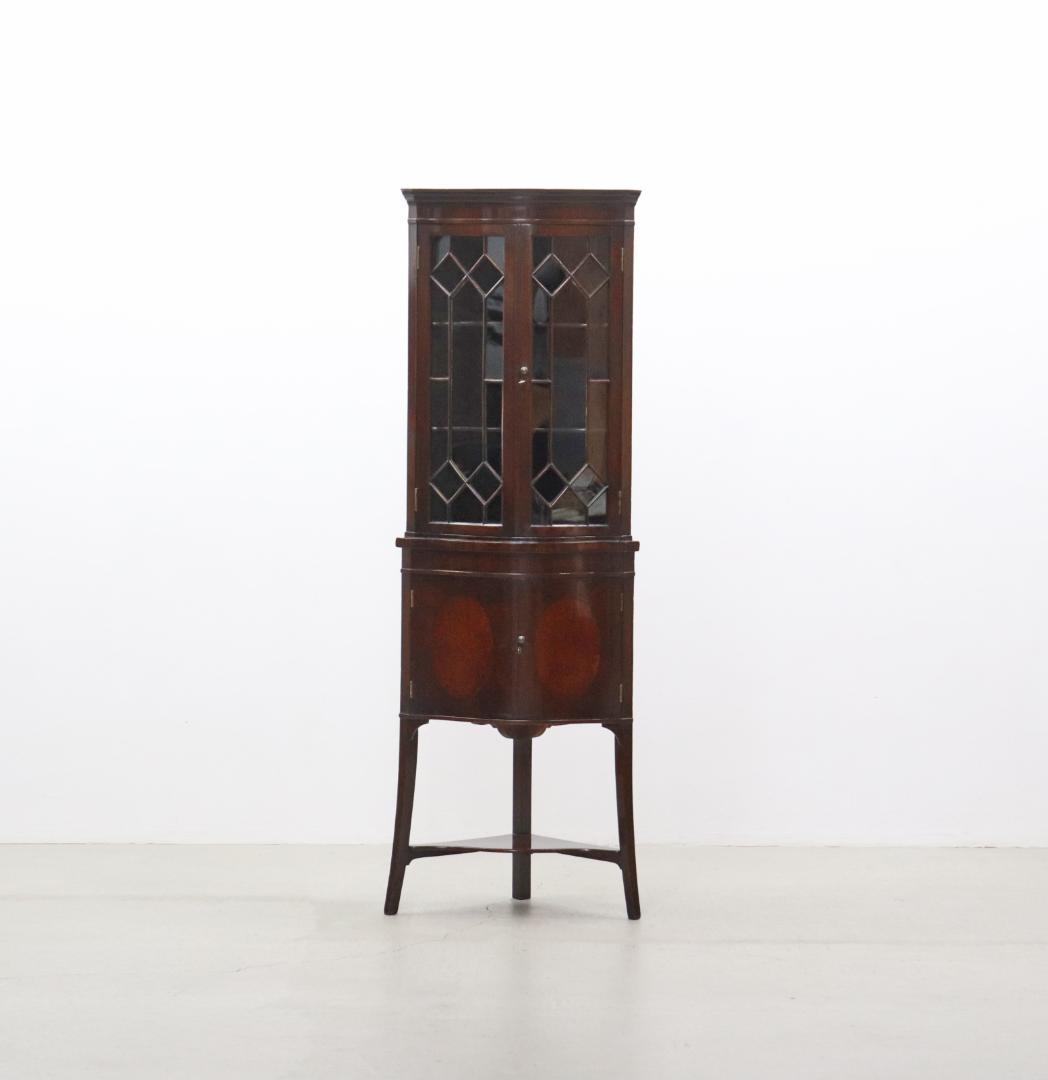 英国 イギリス ヴィンテージ マホガニー クラシカル コーナーキャビネット 収納