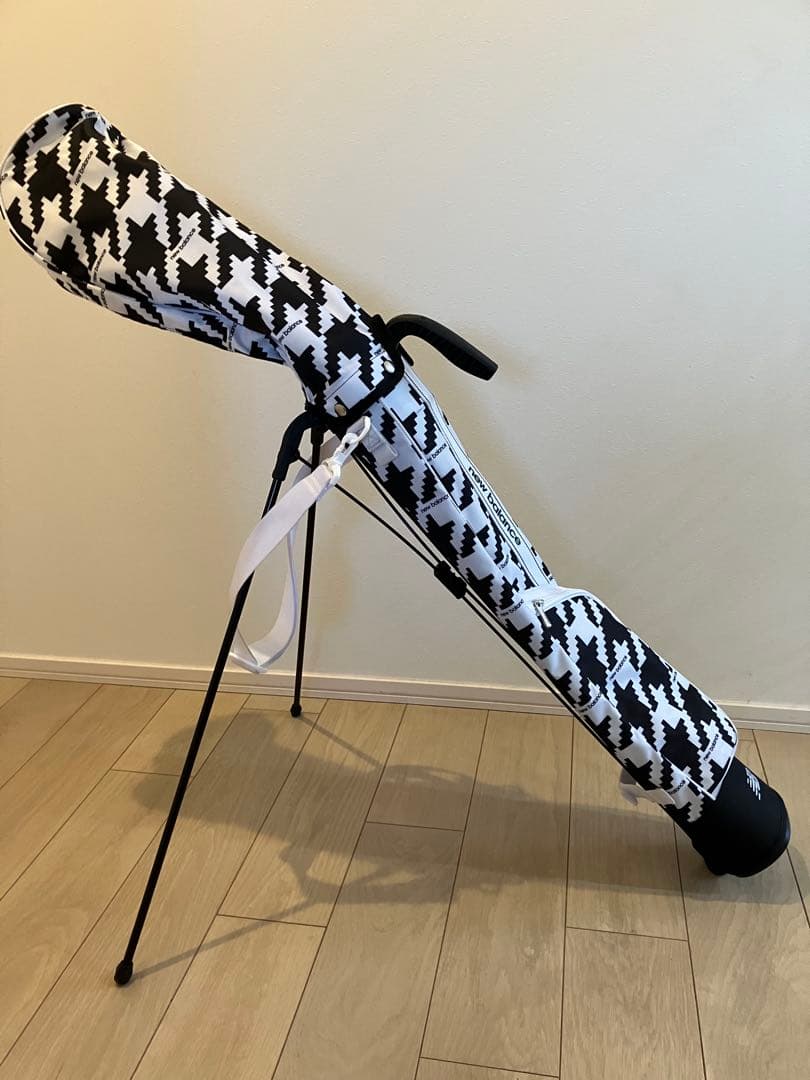 new balance スタンドゴルフバッグ 白黒ハウンドトゥース
