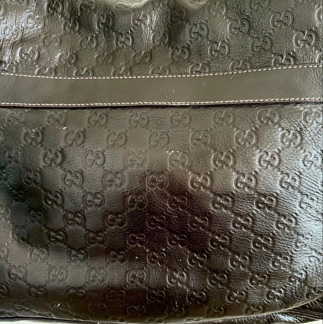 グッチシマ　メンズ　斜めかけバッグ　ダークブラウン