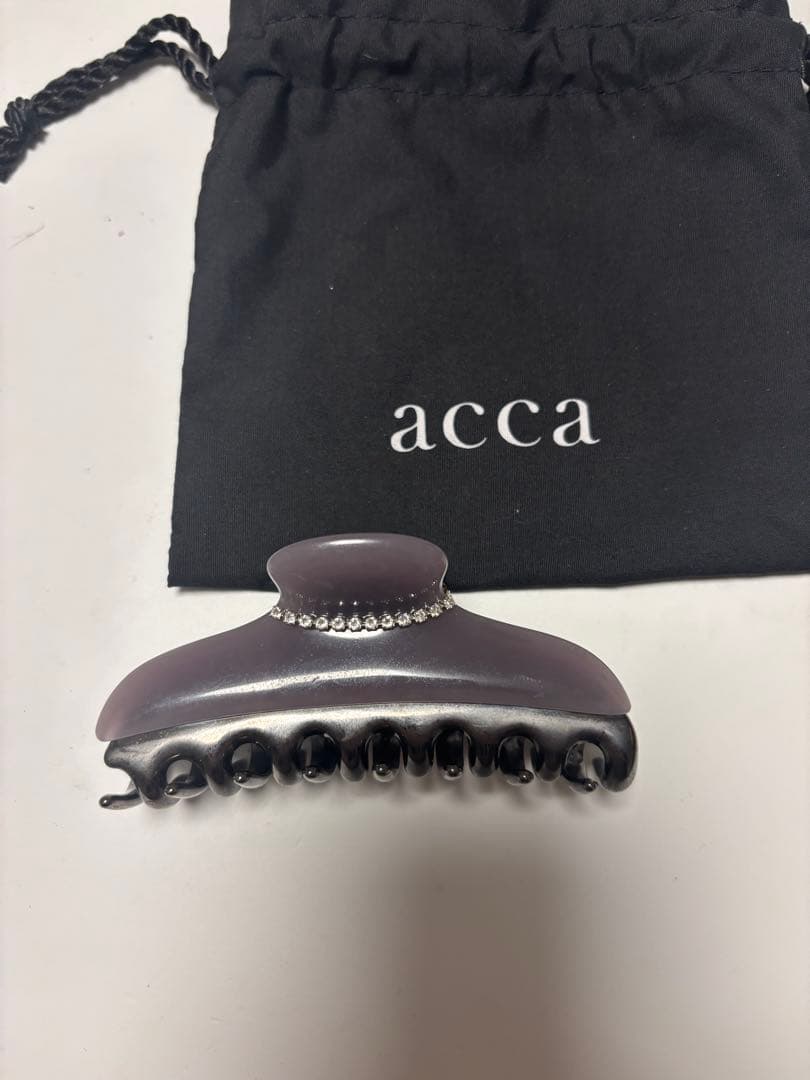 acca アッカ　Lサイズ　コラーナ　ダークグレー　ヘアクリップ