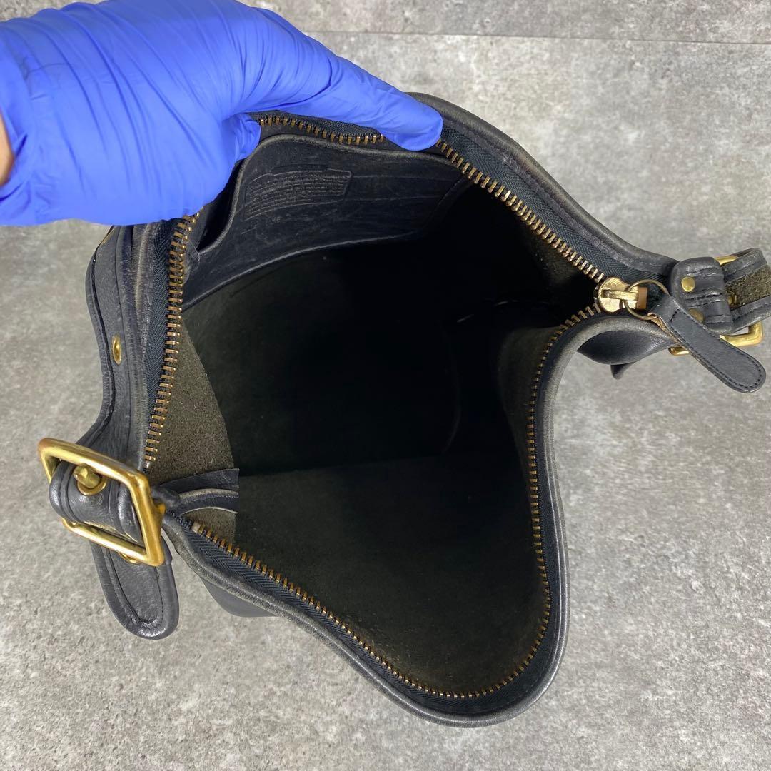 オールドコーチ レザー ショルダーバッグ バケツ型 ブラック 9085