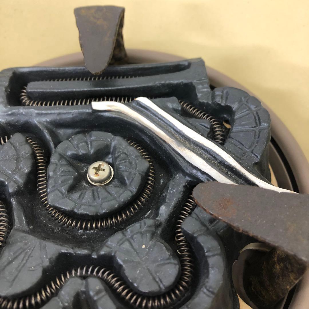 4374-E 茶道具 織部 野々田 風炉型 電熱器 敷板付