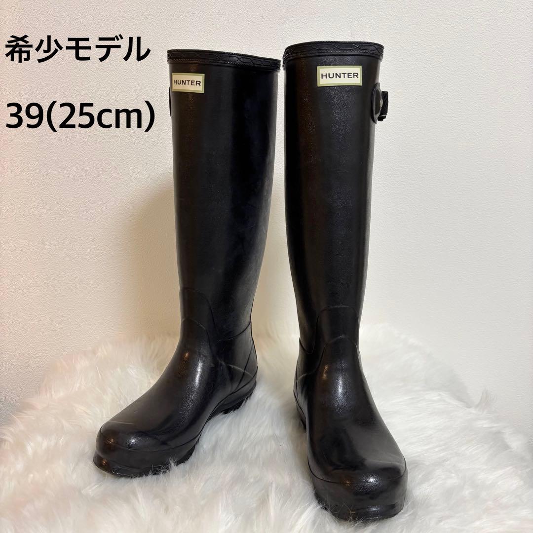 HUNTER 希少モデル ブラック カーキ 長靴 39(25cm) 雪 防水 雨