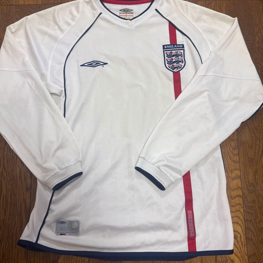 【イングランド代表】2002年W杯レプリカユニフォーム（長袖・ホーム・M）