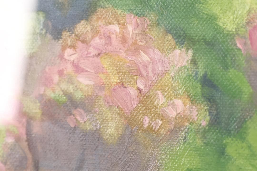 石川直　橋本博英 「 八重桜咲く 」 油彩F6号　青木画廊 BJ235