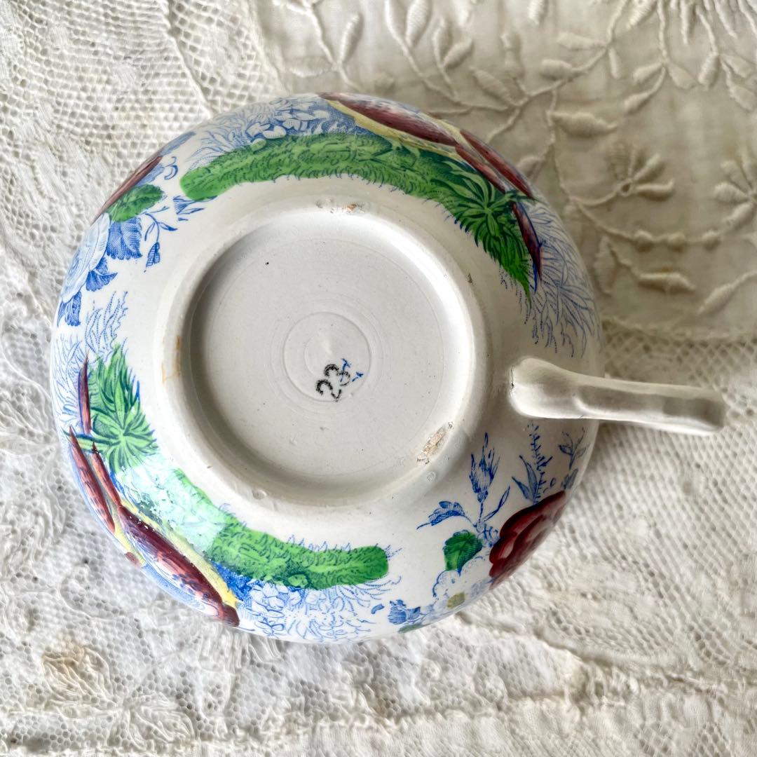 サルグミンヌ　カップ&ソーサー　鳥　バラ　ローズ　C&S フランスアンティーク