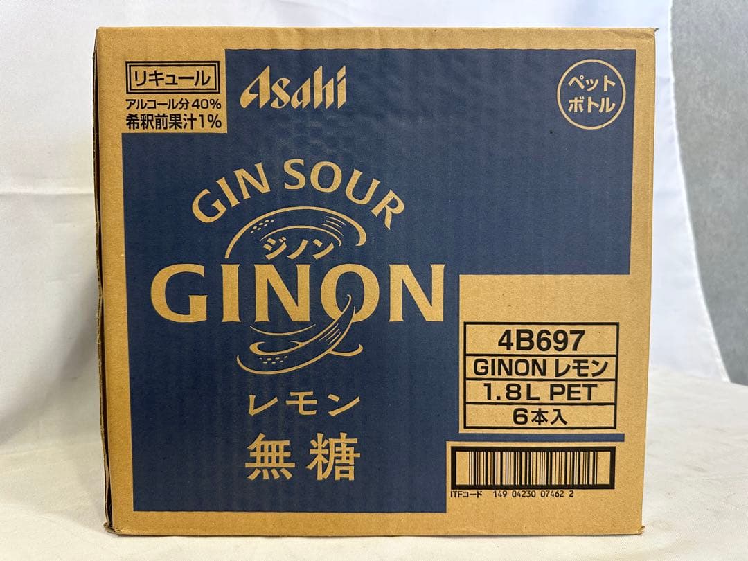 3) アサヒGINON ジノン 無糖 レモン 1.8Lペット×6本入り 40％