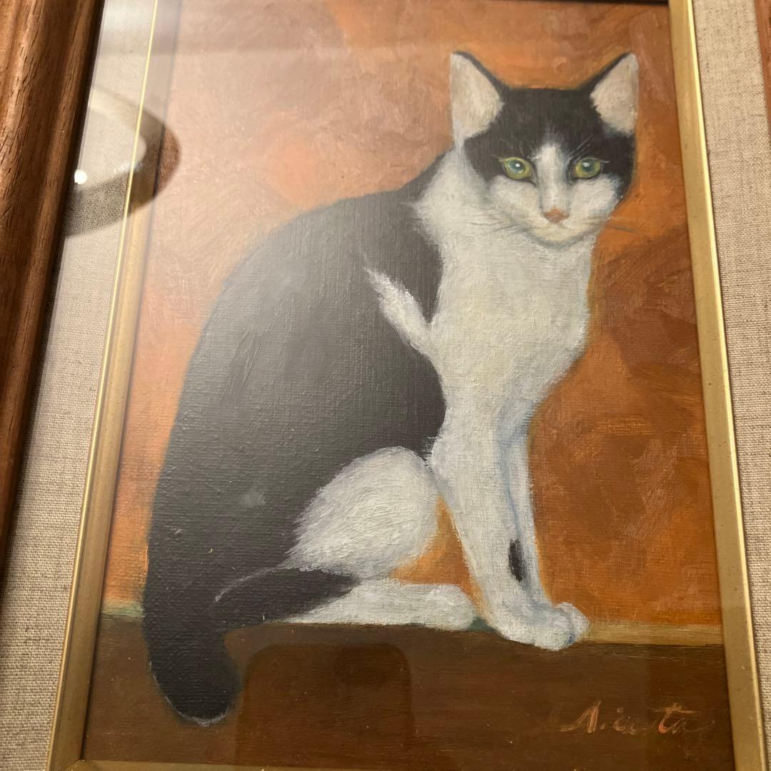 画家 岩田明美さんの引き込まれる美しさの『猫』の油絵（原画）
