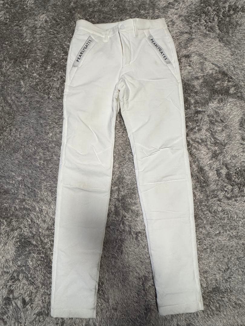 PEARLY GATES ホワイト スリムフィットパンツ