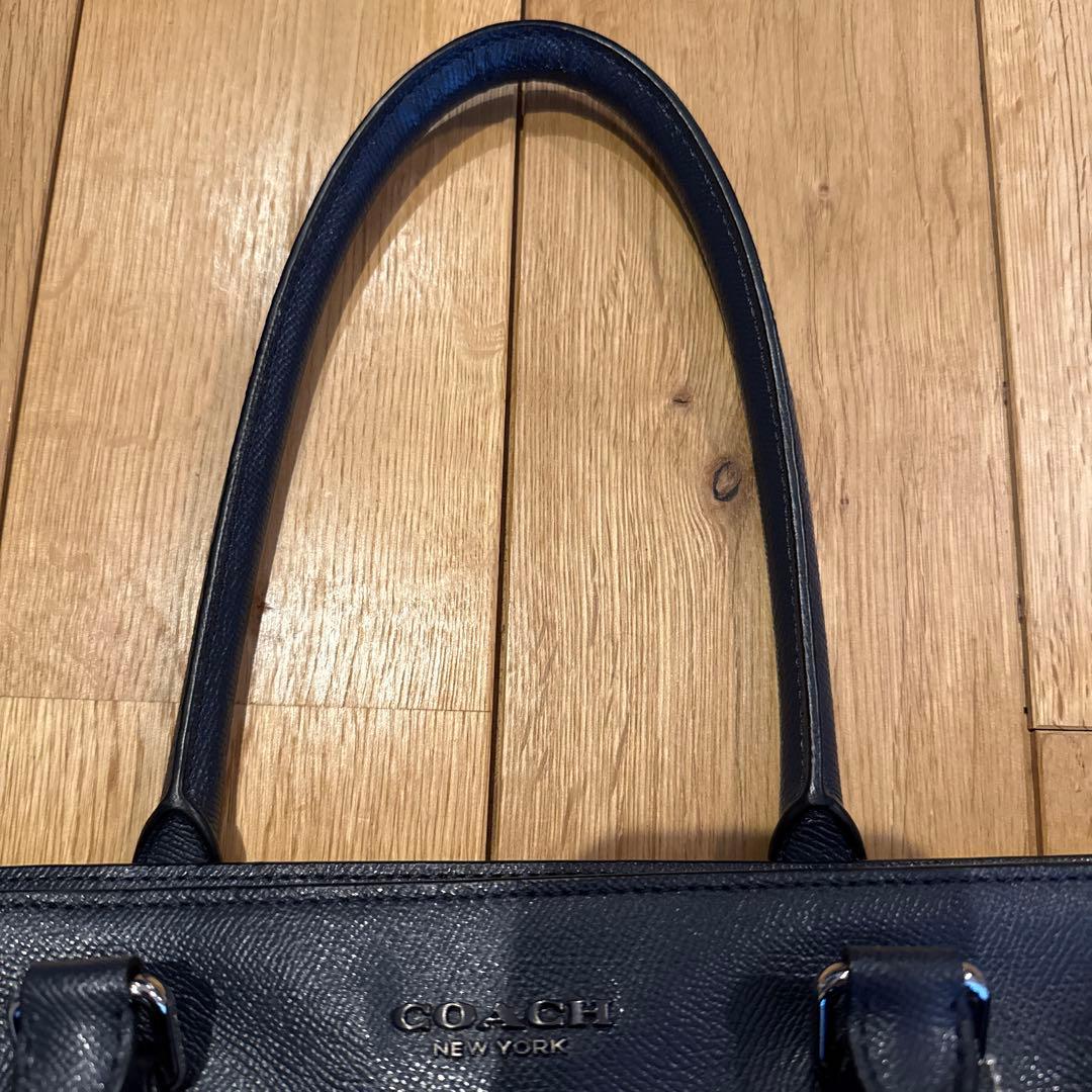 COACH コーチ レザートートバッグ ブラック｜上質レザー ビジネス／大容量