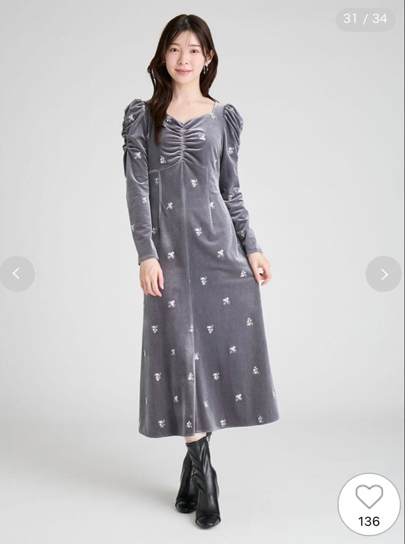 ⭐︎値下げ希望者1時間限定価格⭐︎ネット完売【CELFORD】刺繍ベロアワンピース