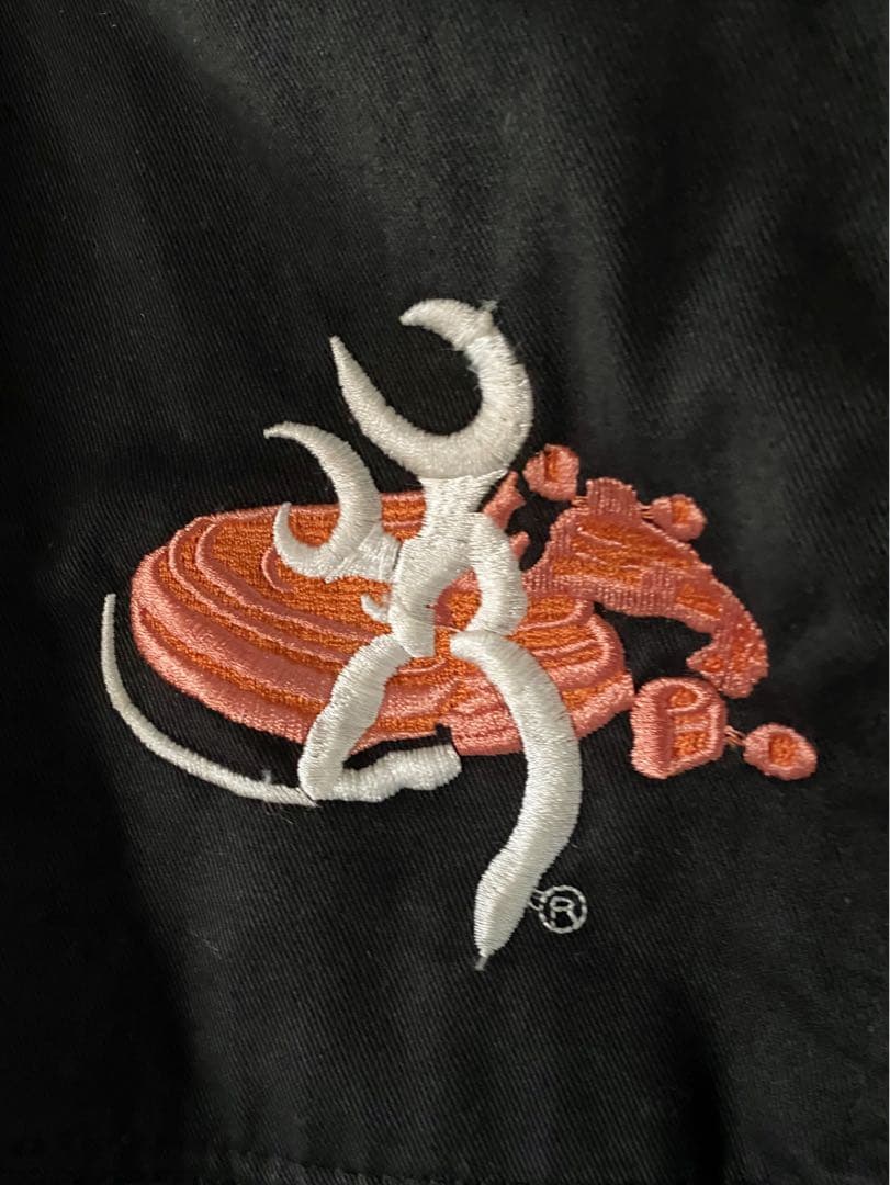 古着 ビンテージ 80s フィッシング ベスト黒 刺繍 XXL ミリタリー 希少