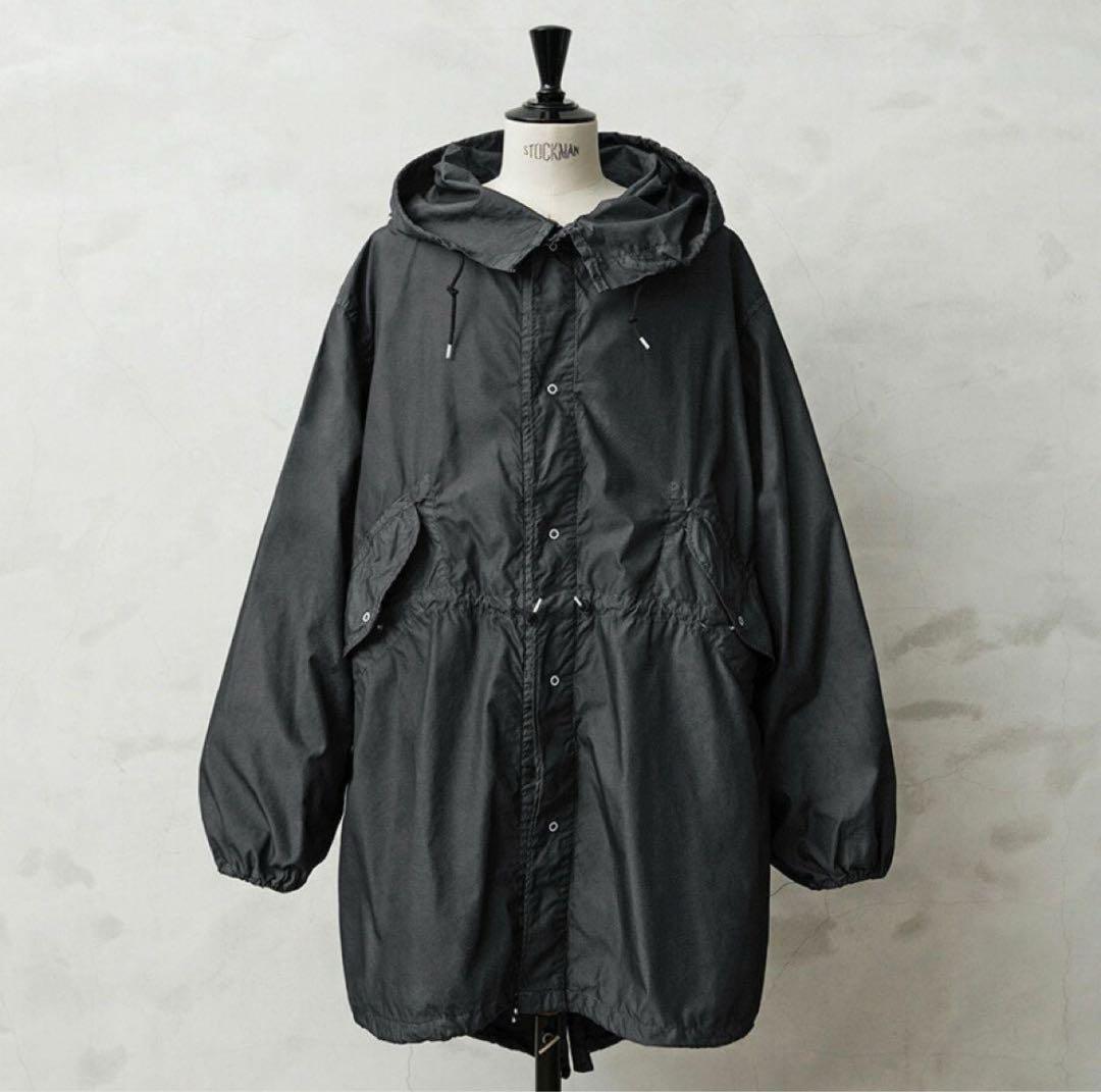 スノーカモパーカー　後染め　ブラック