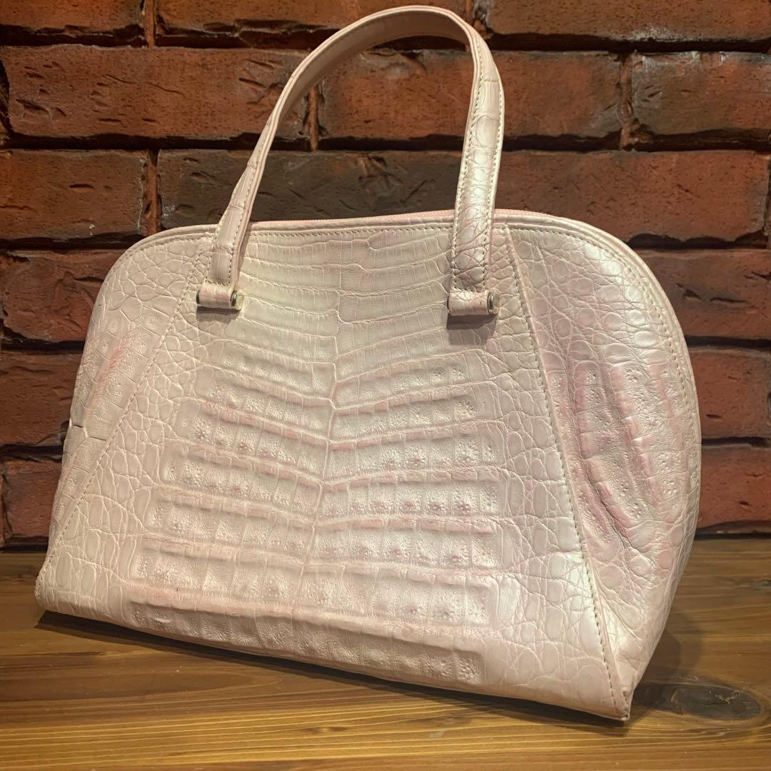 JRA ピンク ハンドバッグ クロコダイル
